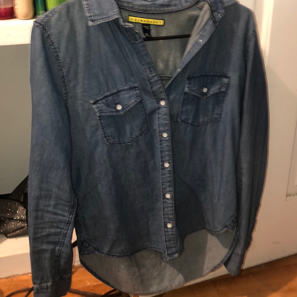 Prince and the Fox blue Jean button up